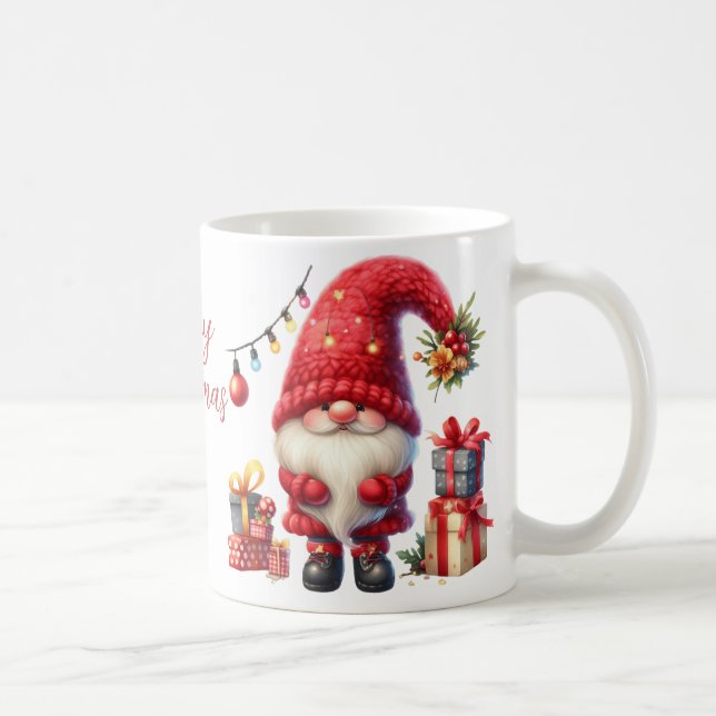 Cute Merry Christmas Gnome Coffee Mug (Right)
