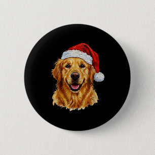 Cute Merry Christmas Golden Retriever Dog Christma 2 Inch Round Button