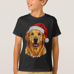 Cute Merry Christmas Golden Retriever Dog Christma T-Shirt
