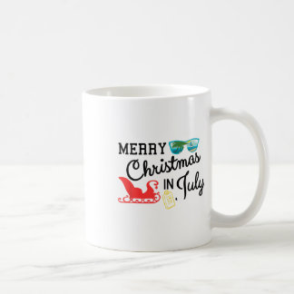 Cute Merry Christmas In July Beach Santa Coffee Mug