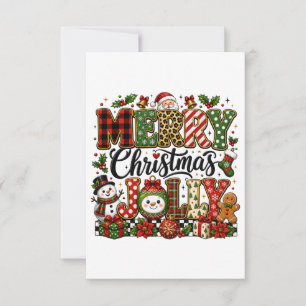 Cute Merry Christmas Jolly Thank You Card