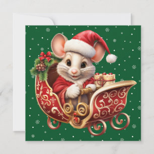 Cute Merry Christmas Mouse Card