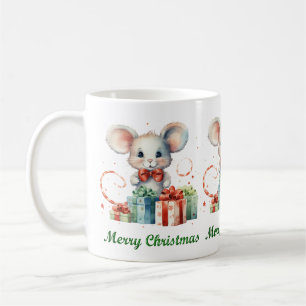 Cute Merry Christmas Mouse Mug