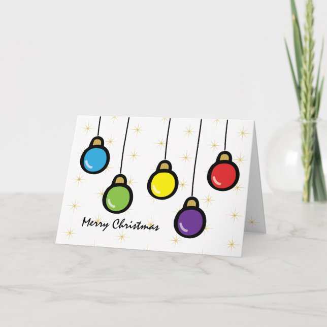 Cute Merry Christmas Personalized Ornaments Card (Front)