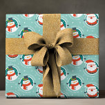 Cute Merry Christmas Santa Snowman Winter Holidays Wrapping Paper<br><div class="desc">Cute Merry Christmas Santa Snowman Winter Holidays Pattern Gift Wrap Wrapping Paper features a cute and whimsical pattern with the text "Merry Christmas" in modern script typography accented with a cute Santa on a blue background. Perfect for holiday gift wrapping. Created by Evco Studio www.zazzle.com/store/evcostudio</div>