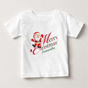 Cute Merry Christmas Signature Name Santa Baby T-Shirt