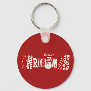 Cute Merry Christmas Snowman  Keychain