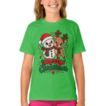 Cute Merry Christmas Snowman Reindeer Holiday