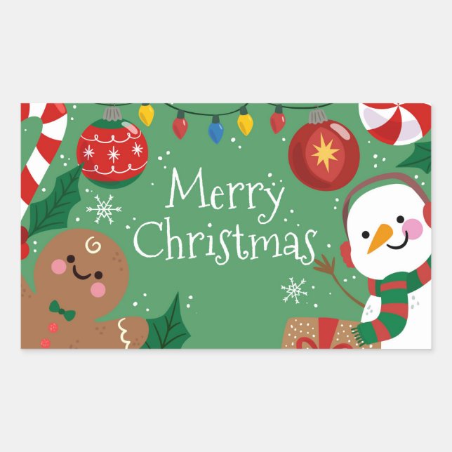 Cute Merry Christmas Sticker (Front)