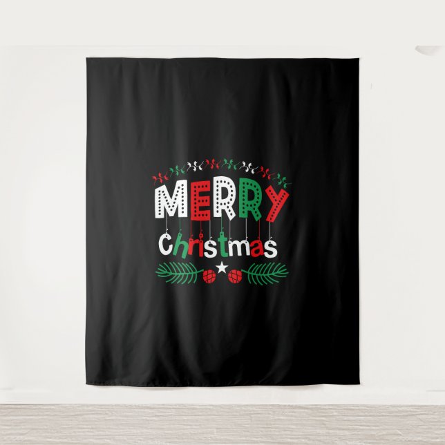 Cute Merry Christmas  Tapestry (Front)