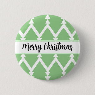 Cute Merry Christmas Tree Design Light Green` 2 Inch Round Button