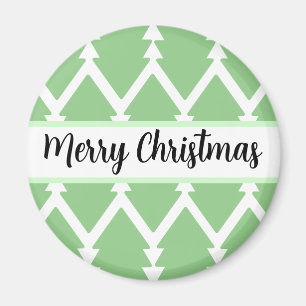 Cute Merry Christmas Tree Design Light Green` Magnet