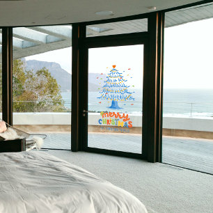 Cute Merry Christmas Tree Holiday Decoration Window Cling