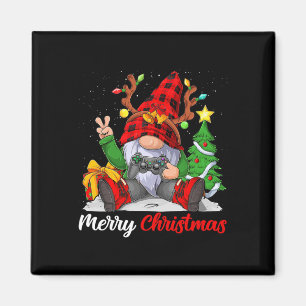 Cute Merry Christmas Xmas Gamer Gnome Video Game B Magnet