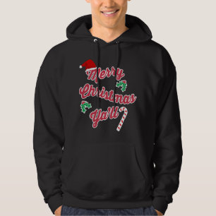 Cute Merry Christmas Ya'll Trailer Cat Hoodie