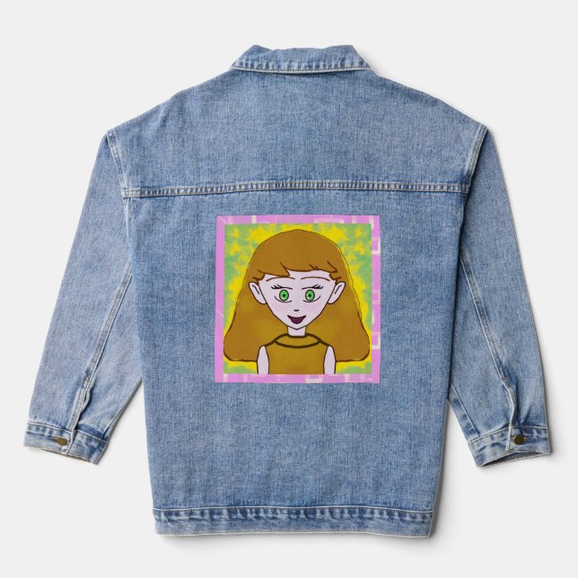Cute Merry Pink  Denim Jacket (Back)