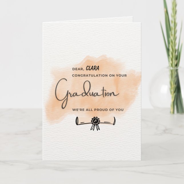Cute Message Congratulation Graduation Card (Front)