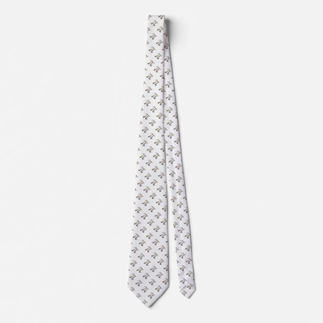 Cute metal pi character tie (Front)