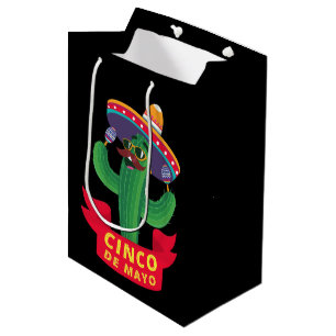 Cute Mexican Cactus Cinco De Mayo party Medium Gift Bag