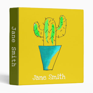 Cute Mexican cactus desert art Binder