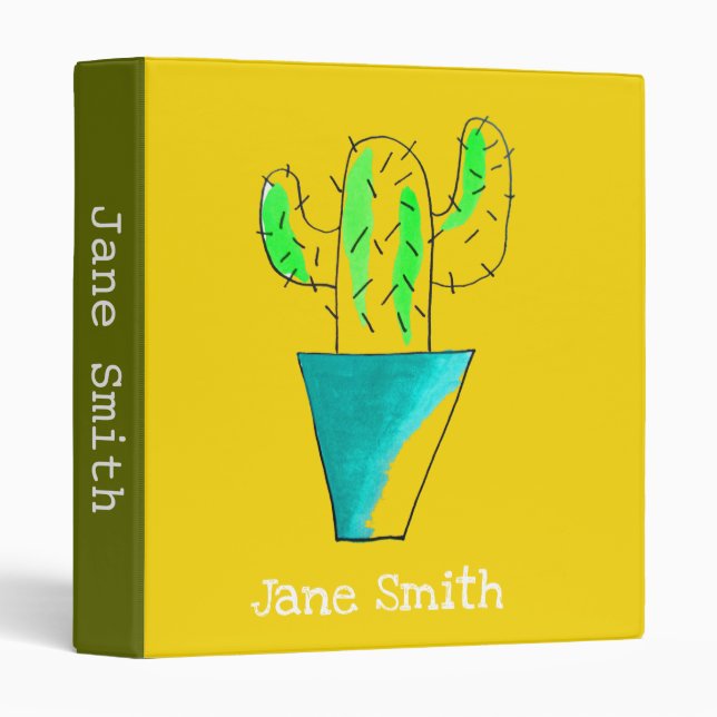 Cute Mexican cactus desert art Binder (Front/Spine)