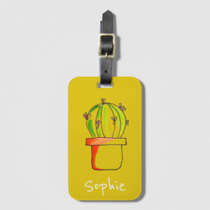 Cute Mexican cactus desert art Luggage Tag