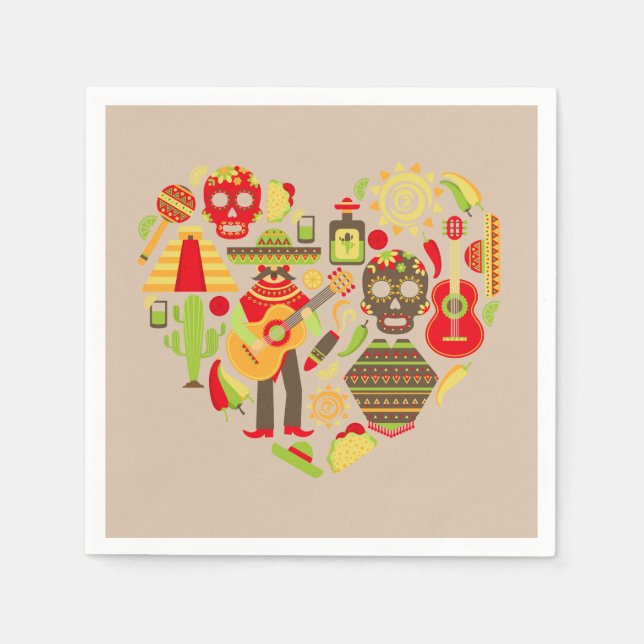 Cute Mexican dinner party Napkin (Front)