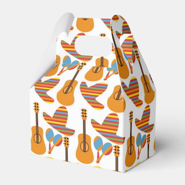 Cute Mexican Fiesta pattern Favor Box (Front Side)
