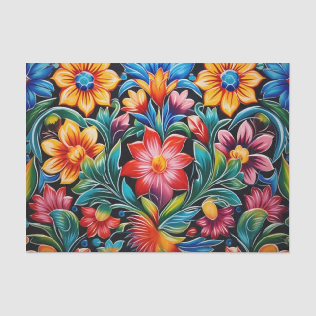 Cute Mexican tile pattern  Tissue Paper (Front)