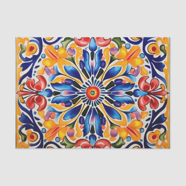 Cute Mexican tile pattern  Tissue Paper (Front)
