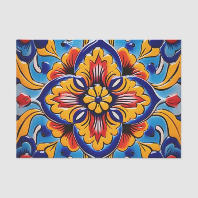 Cute Mexican tile pattern  Tissue Paper (Front)