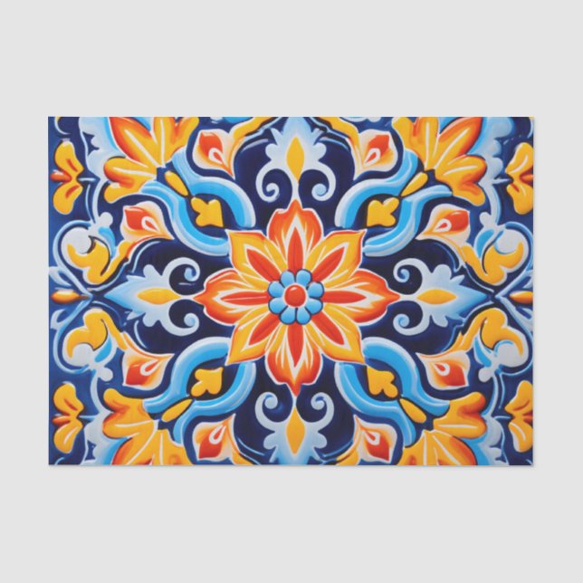 Cute Mexican tile pattern  Tissue Paper (Front)