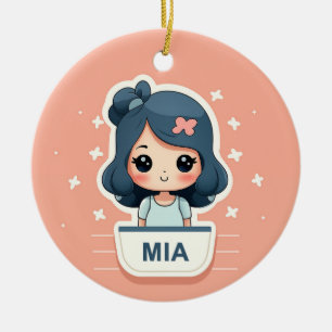 Cute Mia ceramic ornament