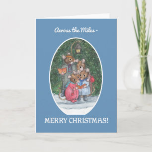 Cute Mice Carol Singers Merry Christmas Holiday Card