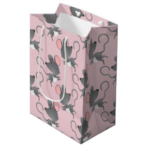 Cute Mice Cartoon Illustration Medium Gift Bag