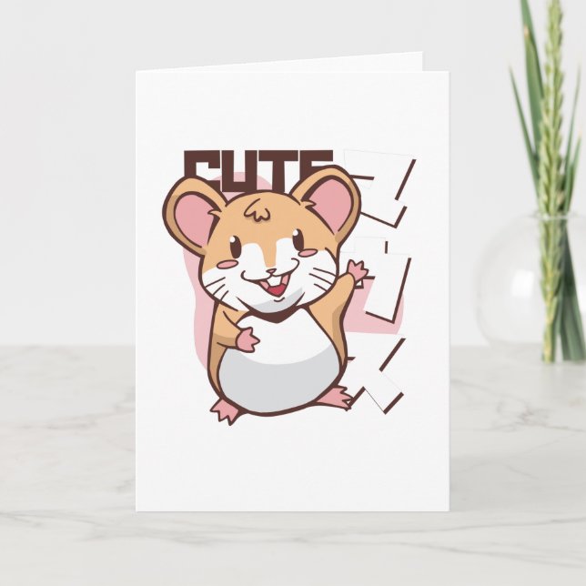 Cute Mice Hamster Mouse Animal Gift Card (Front)