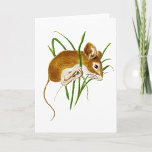 Cute Mice,Mouse Watercolor Animal Nature Card