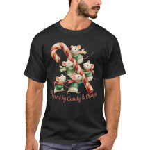 Cute Mice with Candy Cane Christmas Art