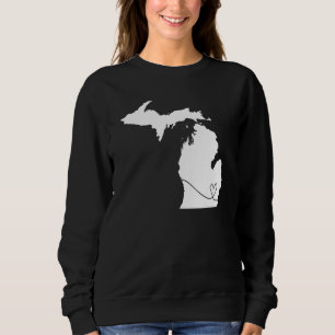 Cute Michigan Love Heart Home State Midwest Up Nor Sweatshirt