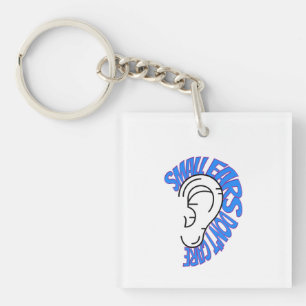 Cute Microtia blue and Pink Keychain