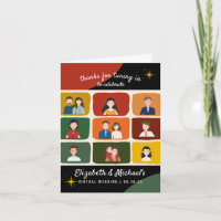 Cute Mid Century Style Virtual Video Wedding Photo