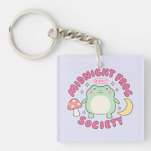 Cute Midnight Frog Society Kawaii Pastel Mushroom Keychain