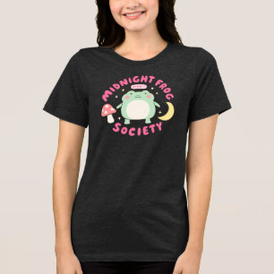 Cute Midnight Frog Society Kawaii Pastel Mushroom Tri-Blend Shirt