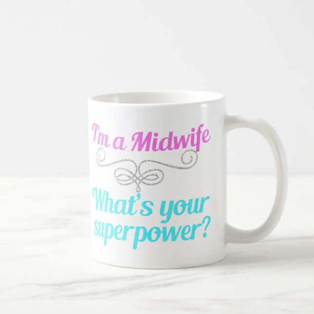 Cute Midwife Superhero Coffee Mug (Right)