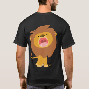 Cute Mighty Roaring Lion Cartoon T-shirt (back)