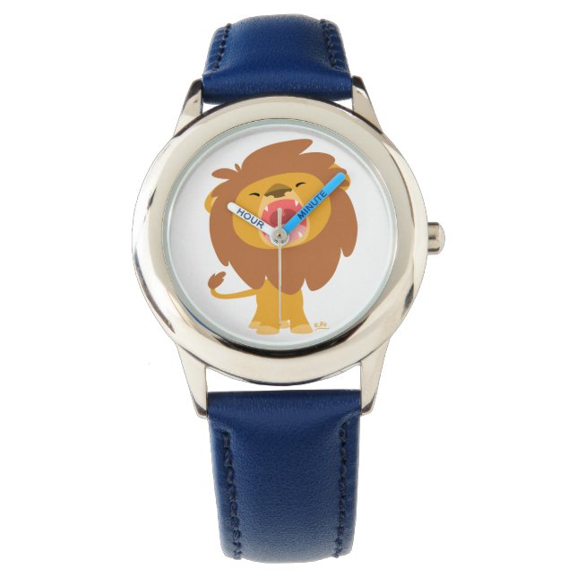 Cute Mighty  Roaring Lion Cartoon Watch (Front)