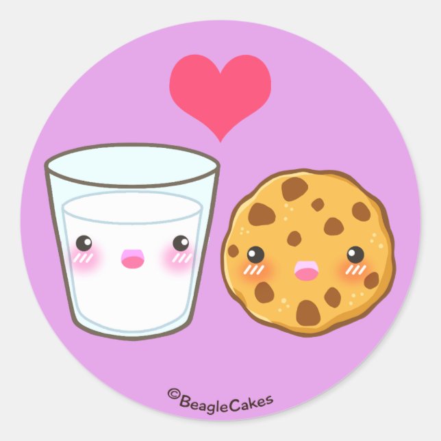 Cute Milk & Cookie Love Sticker (Front)