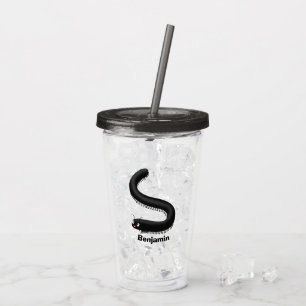 Cute millipede cartoon illustration acrylic tumbler