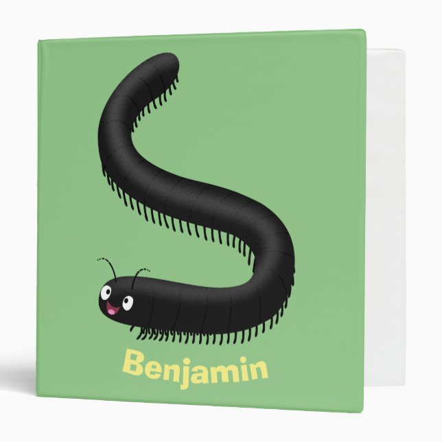 Cute millipede cartoon illustration binder (Front/Inside)