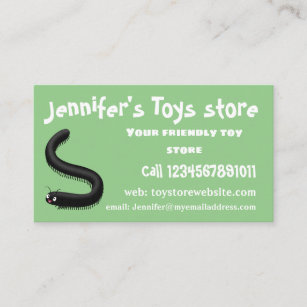 Cute millipede cartoon illustration business card